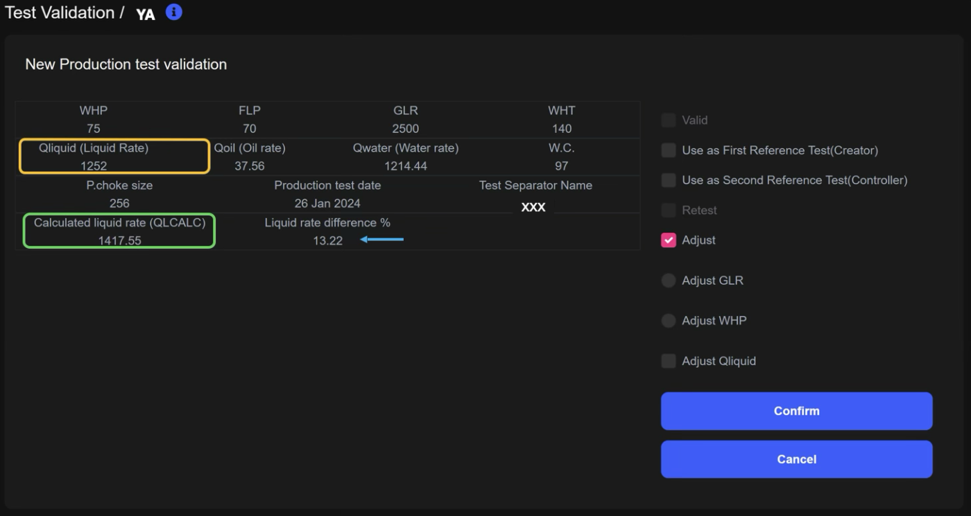 Production test validation